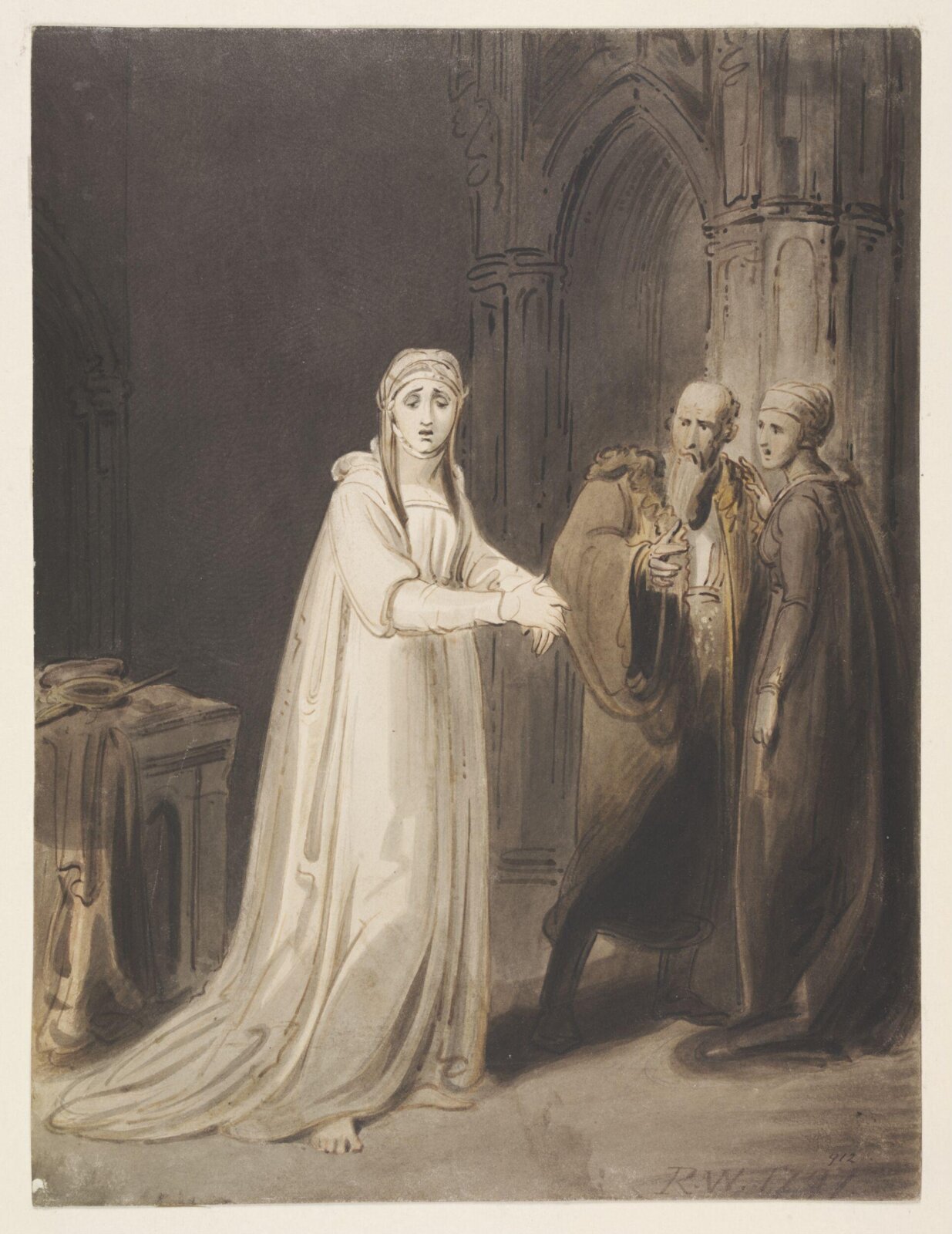 Study for Macbeth. Act V., scene 1, Richard Westall, 1797