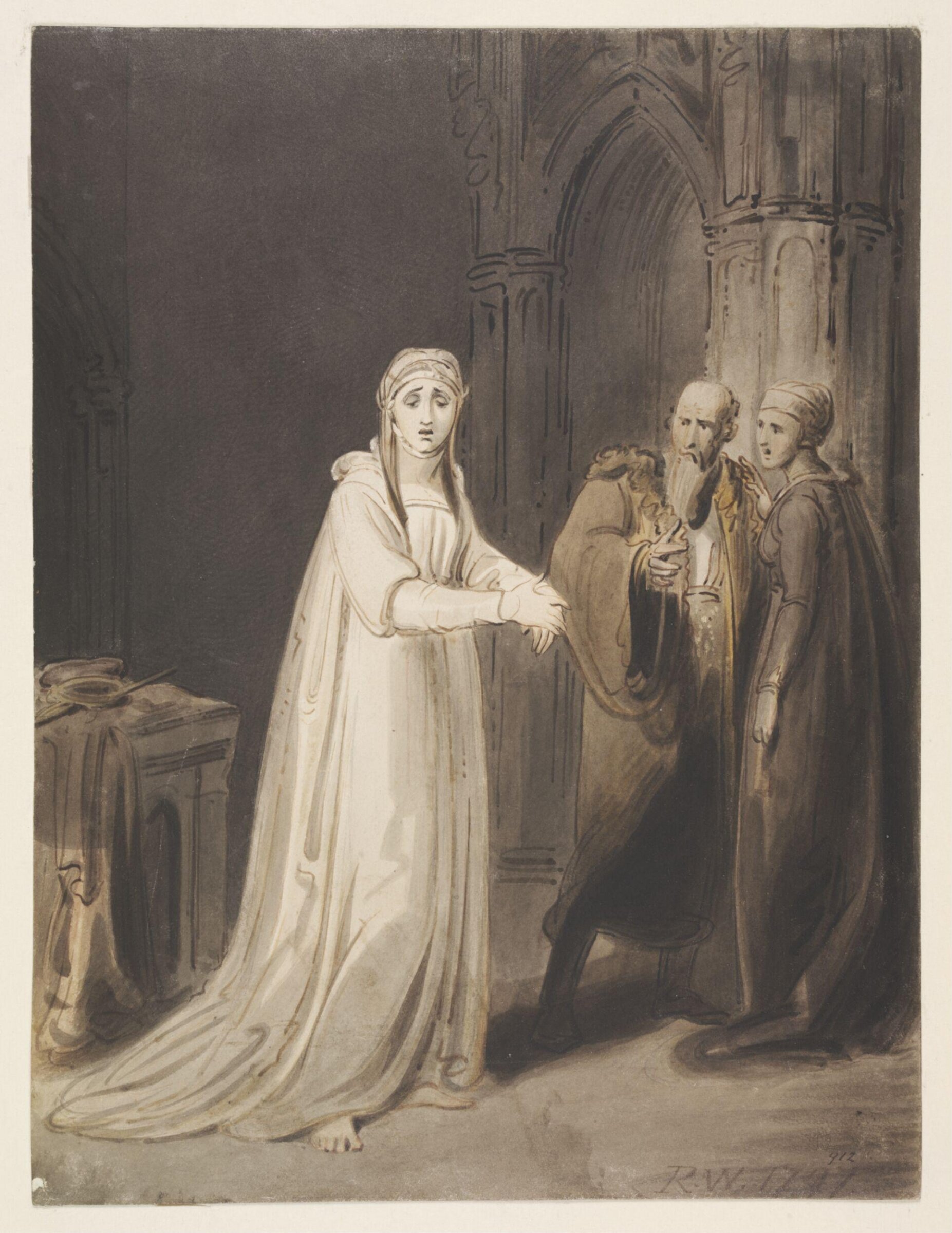 Study for Macbeth. Act V., scene 1, Richard Westall, 1797