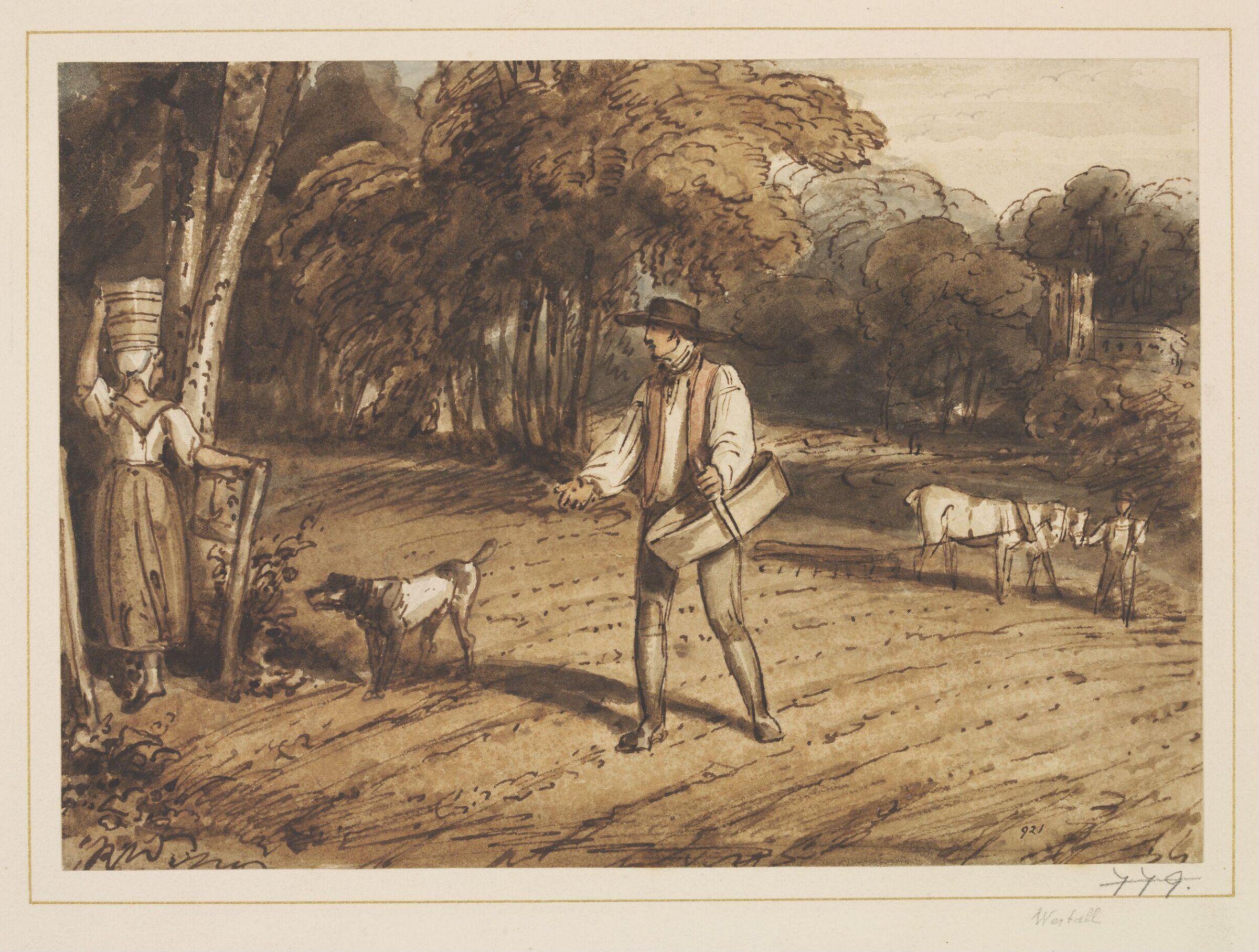 Watercolour, Richard Westall, late 18th - early 19th century