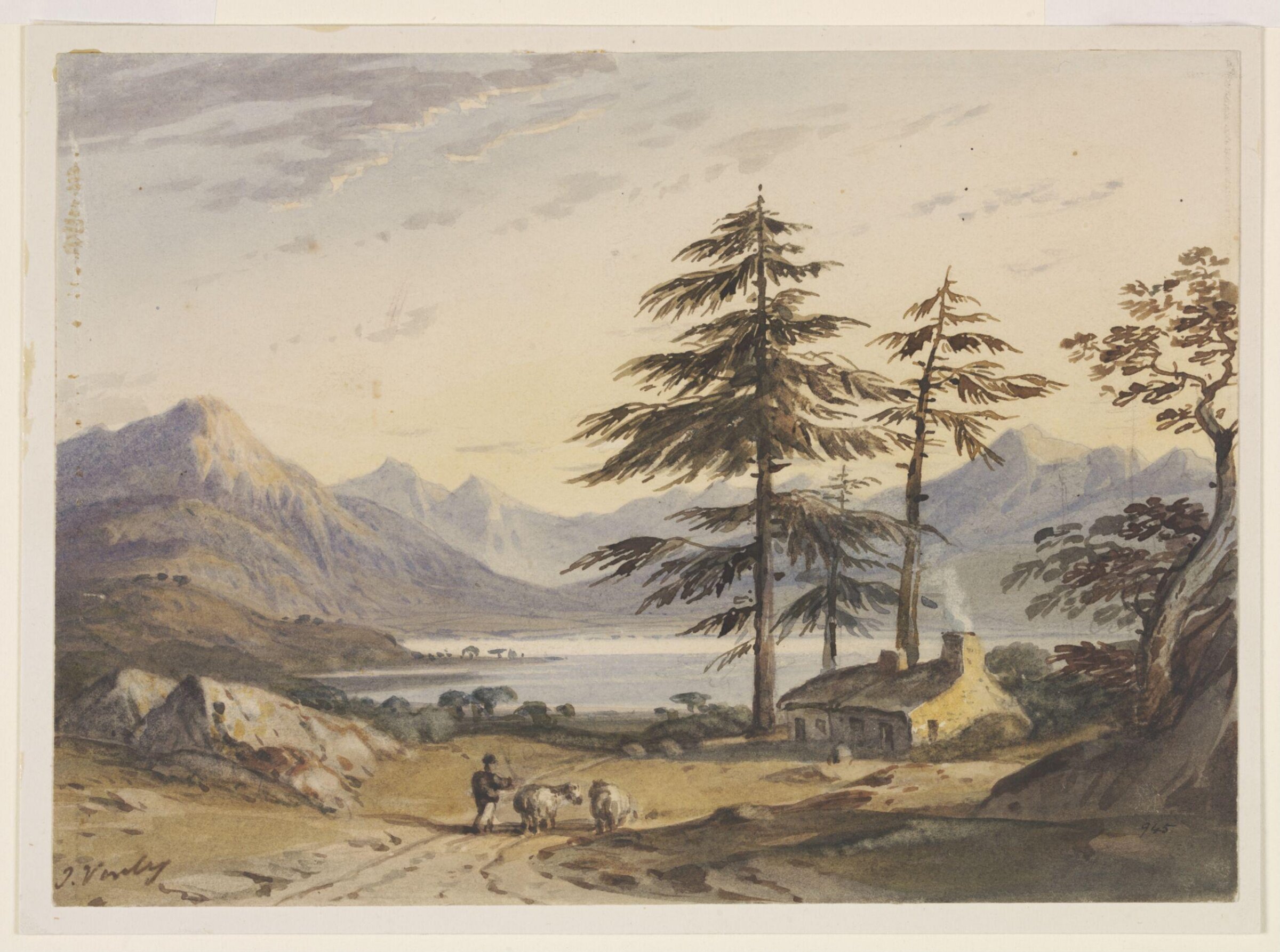 Watercolour, John Varley, late 18th - mid 19th century
