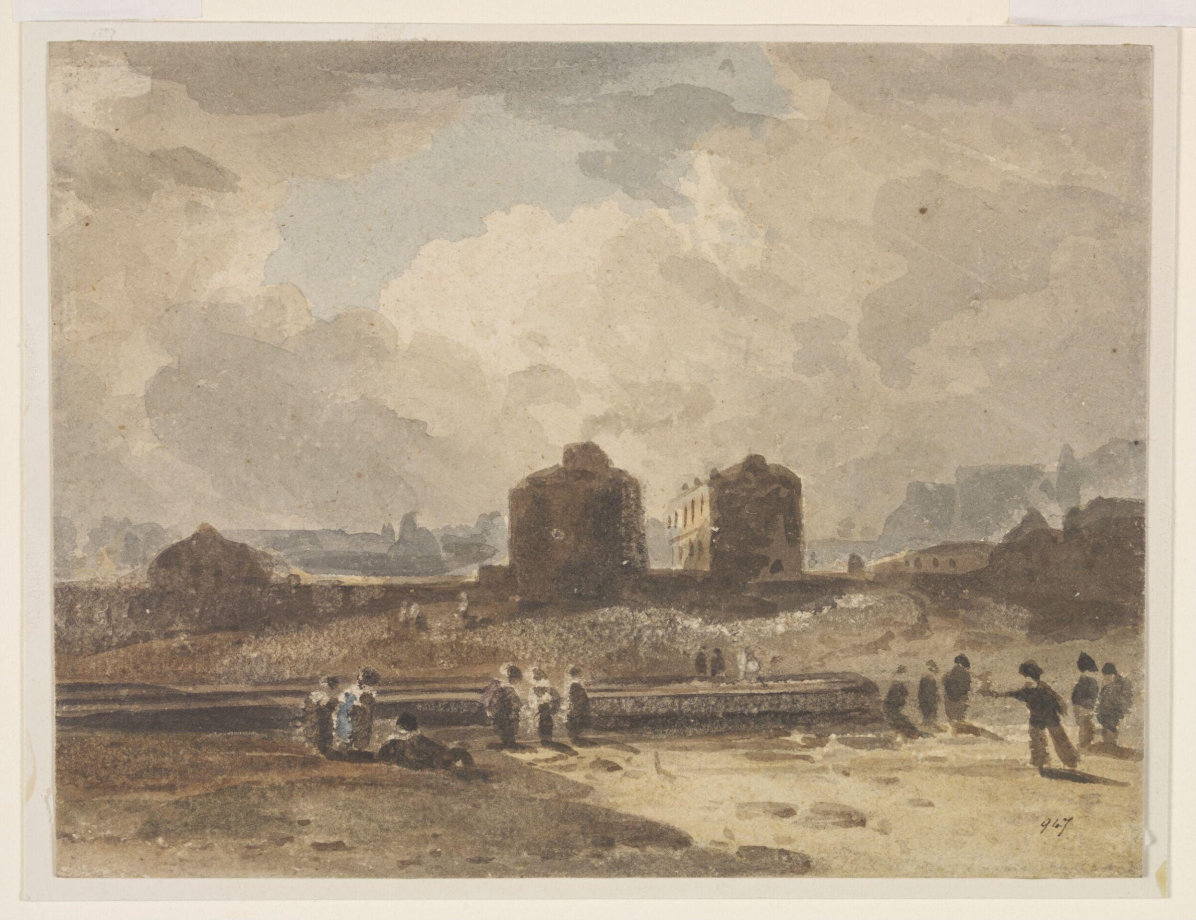 Watercolour, John Varley, late 18th - mid 19th century