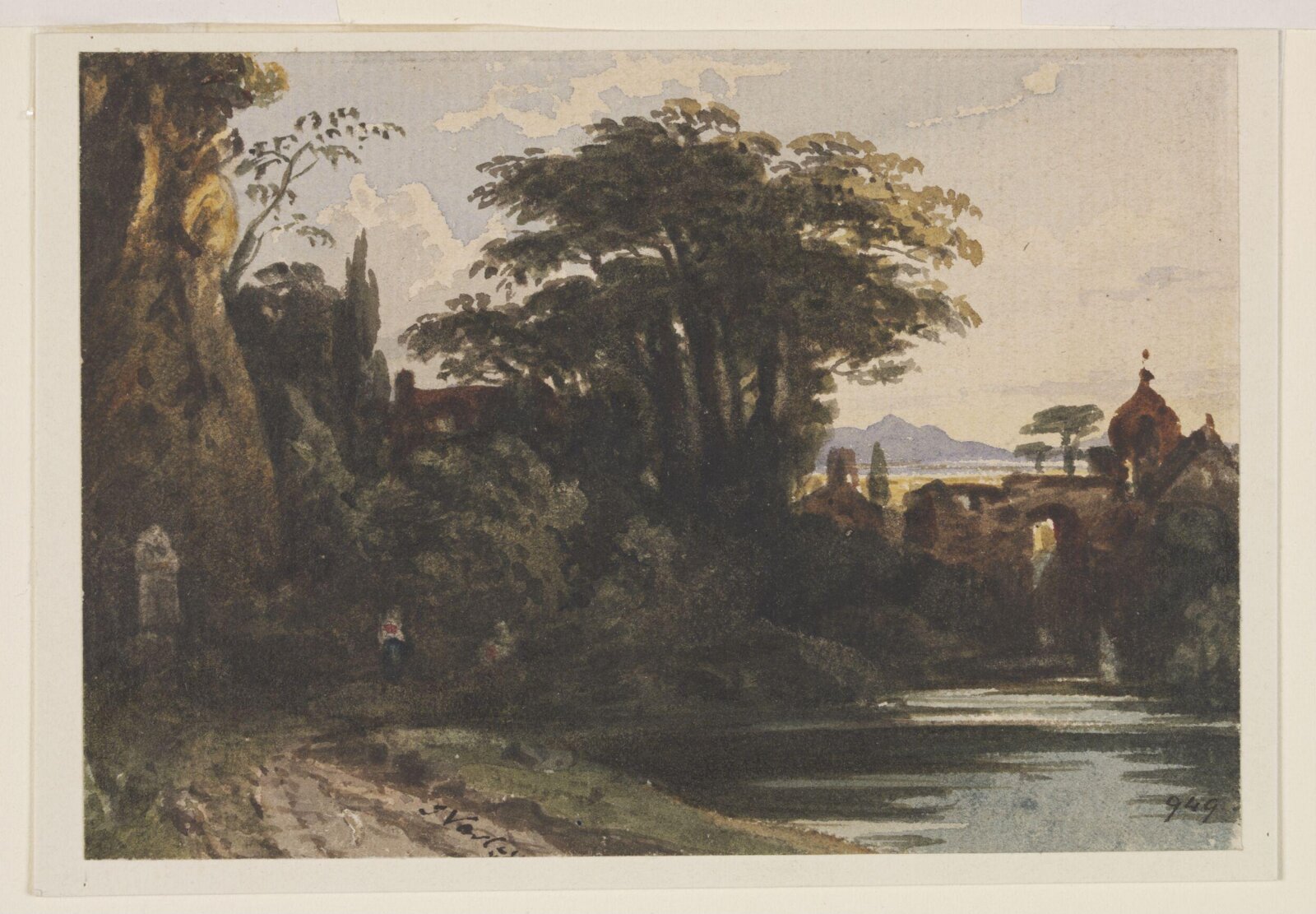 Watercolour, John Varley, late 18th - mid 19th century