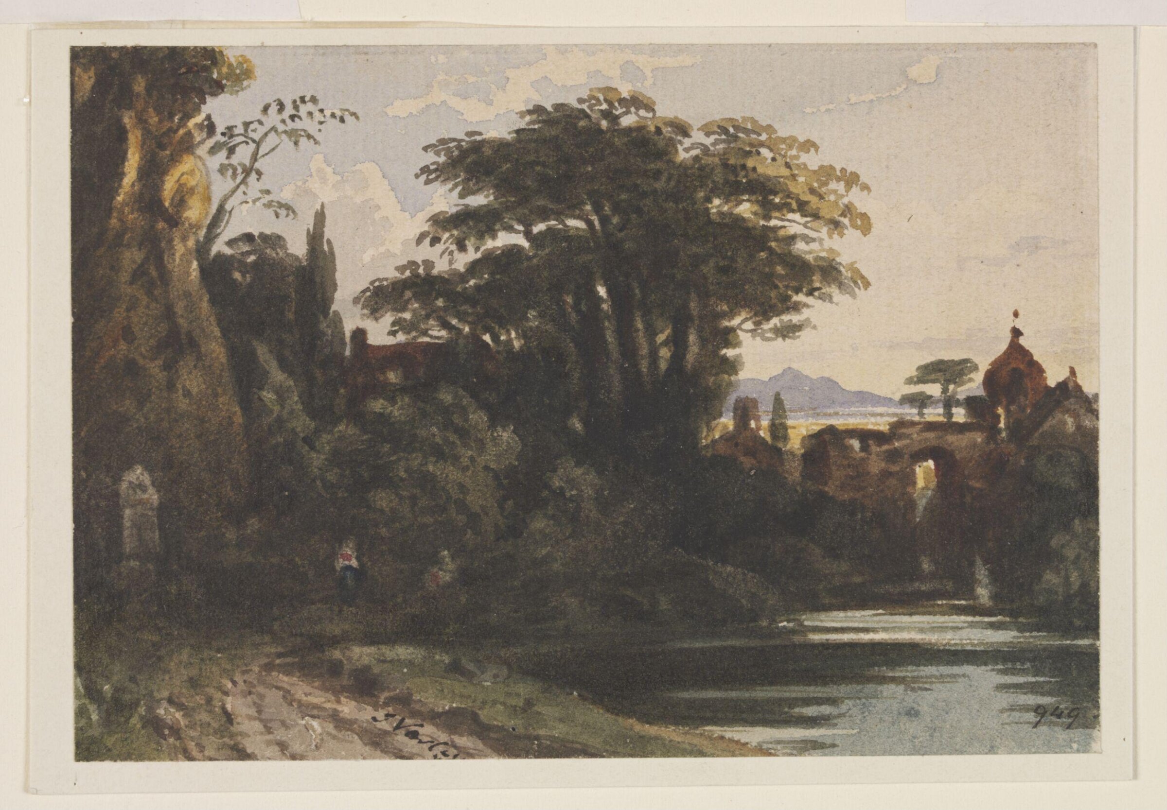 Watercolour, John Varley, late 18th - mid 19th century