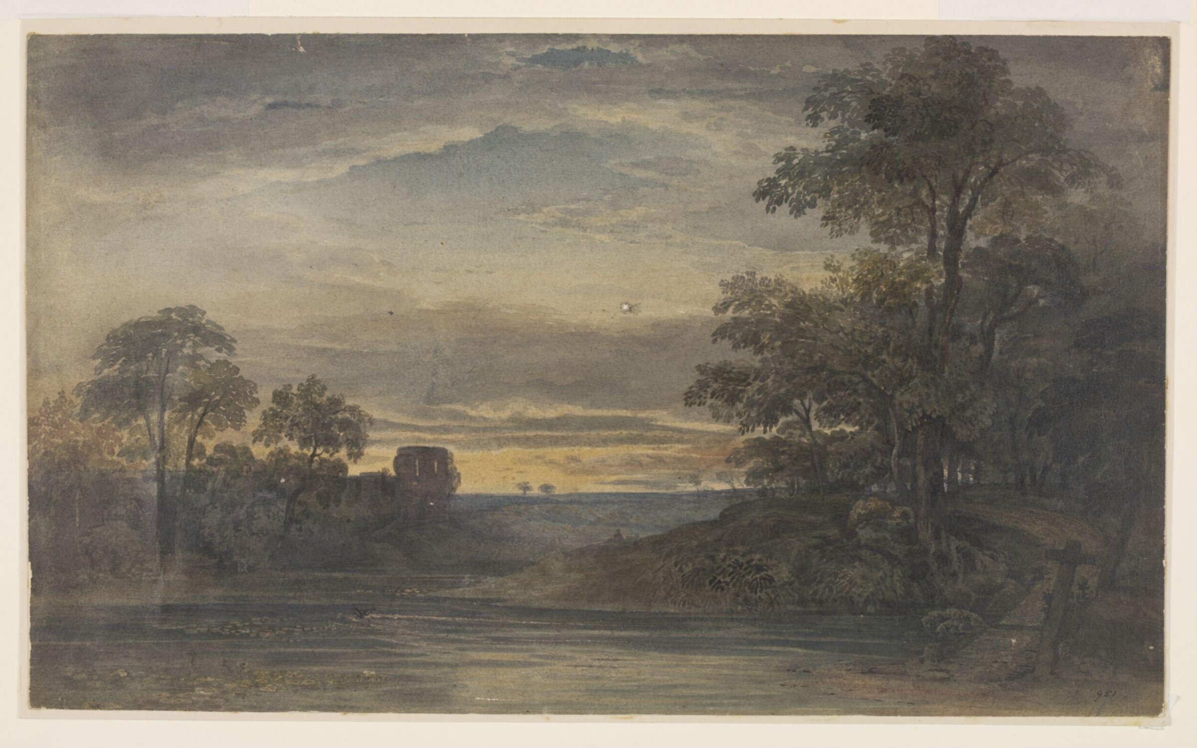 Watercolour, John Varley, late 18th - mid 19th century