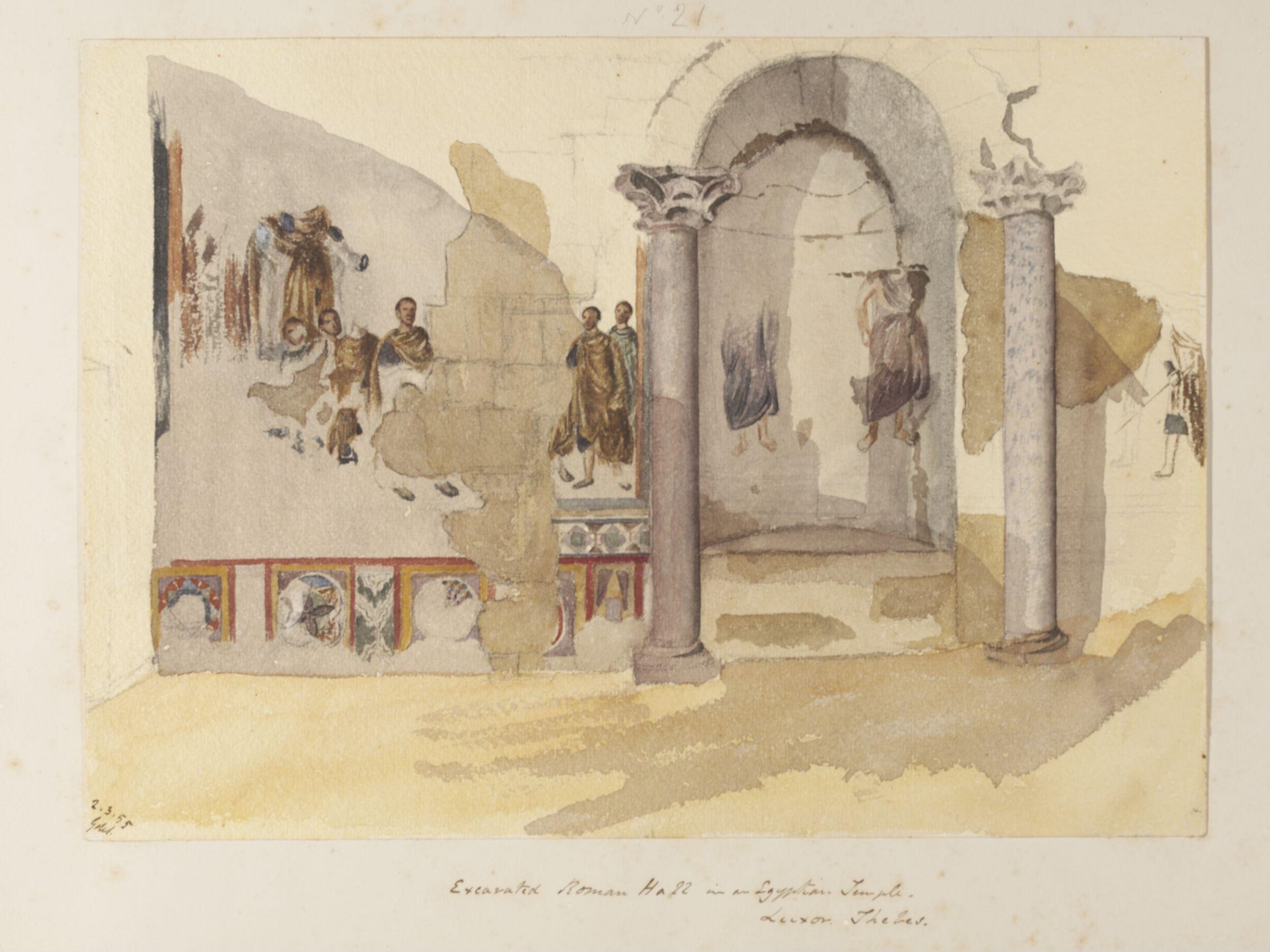 `Excavated Roman Hall in an Egyptian Temple - Luxor.  Thebes', George de Sausmarez, 1855