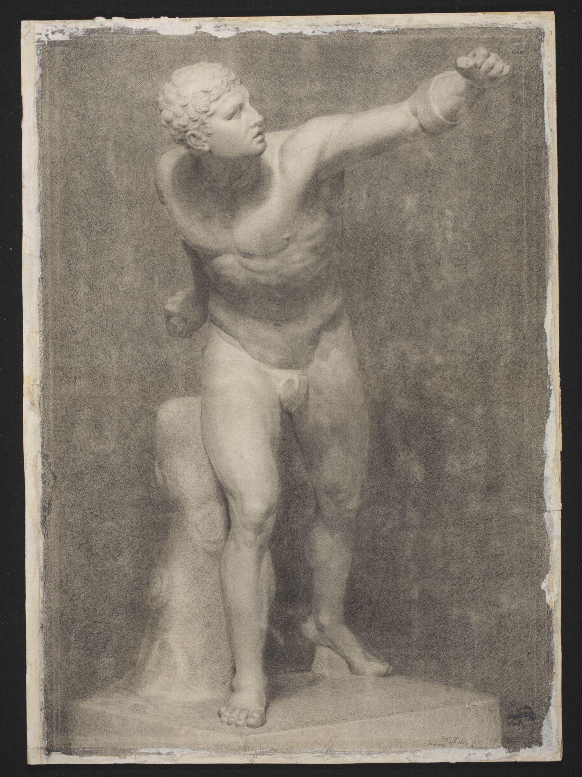 Study of a plaster cast of the Borghese Gladiator