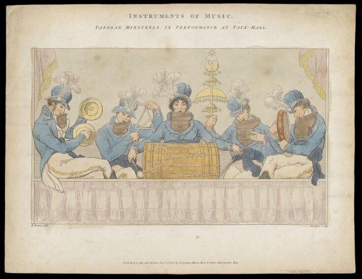  'Instruments of music. Pandean ministrels in performance at Vaux-hall' top image