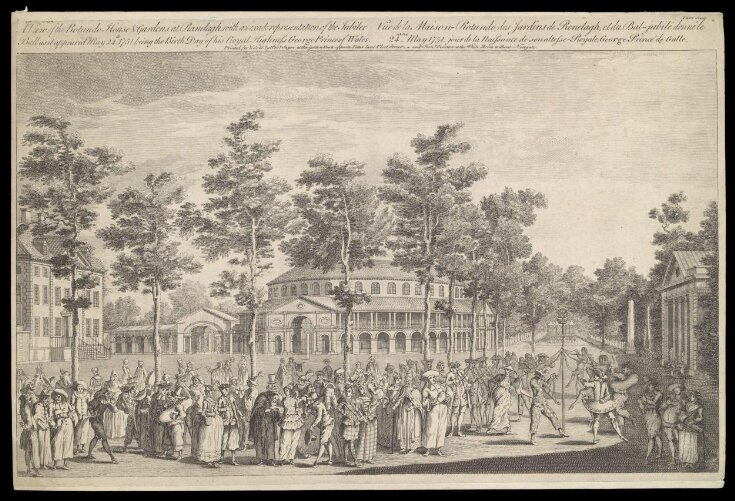 View of the Rotundo, House and Gardens at Ranelagh, with an exact representation of the Jubilee Ball as it appeared May 24th 1751 top image