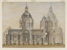 Design for a projected church for the Order of the Holy Ghost, Paris. thumbnail 1