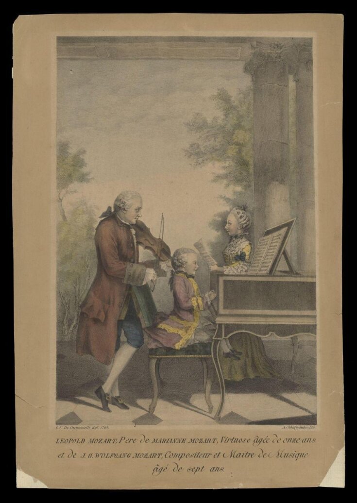 Leopold Mozart, Pere de Marianne Mozart, Virtuose âgée de onze ans et de J. G. Wolfgang Mozart, Compositeur et Maitre de musique âgé de sept ans. top image