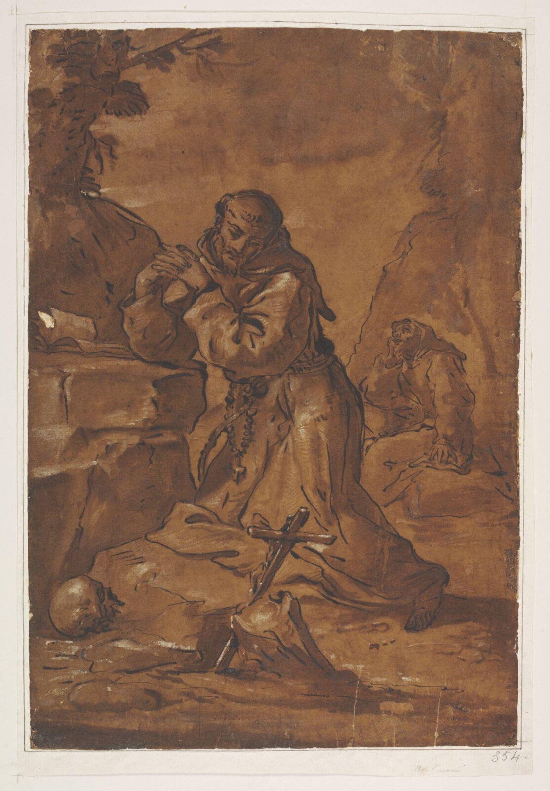 Drawing, Annibale Carracci, 16th - 17th century