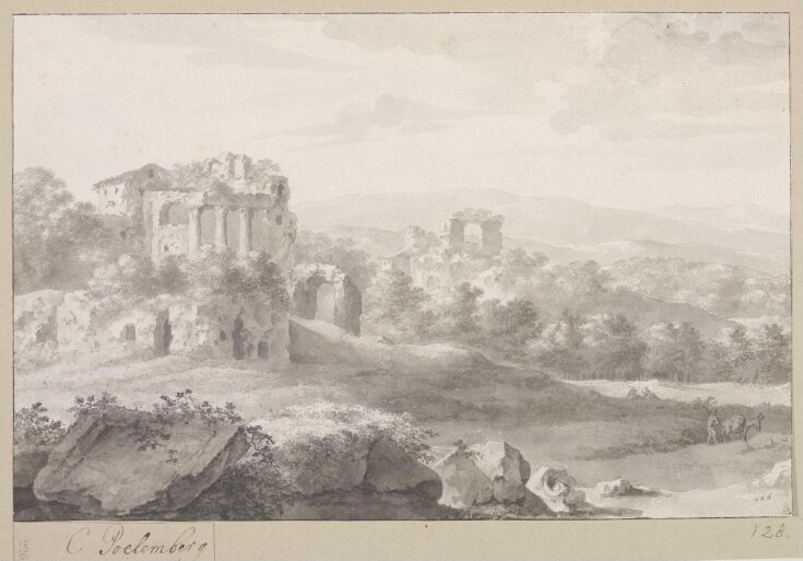 Italianate Landscape With Scattered Ruins and A Man Driving a Pack Mule top image