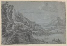 Rhine Landscape with Boats Ferrying Passengers thumbnail 1