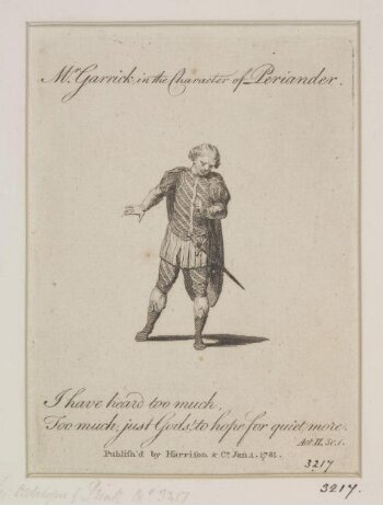 Mr. Garrick in the character of Periander in Eurydice