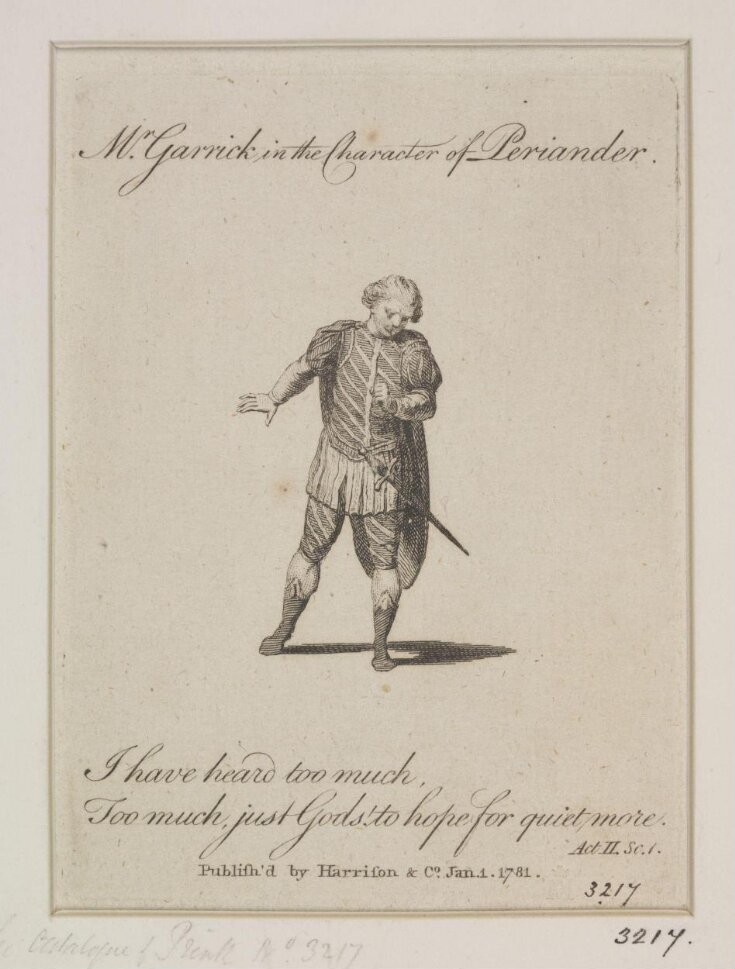 Mr. Garrick in the character of Periander in Eurydice image