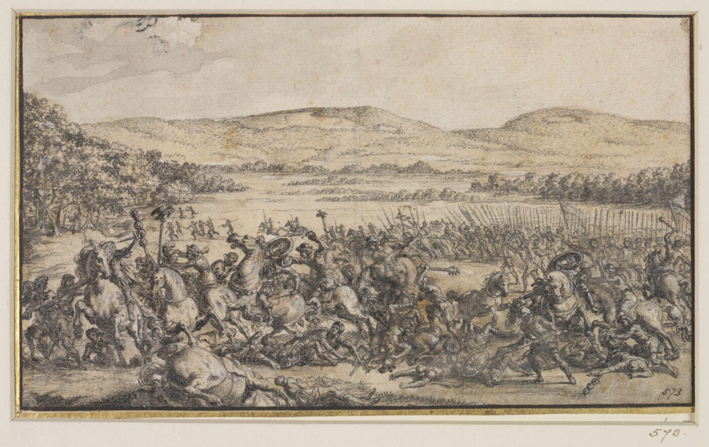 Unknown, A Battle Scene with Roman Soldiers in a Landscape