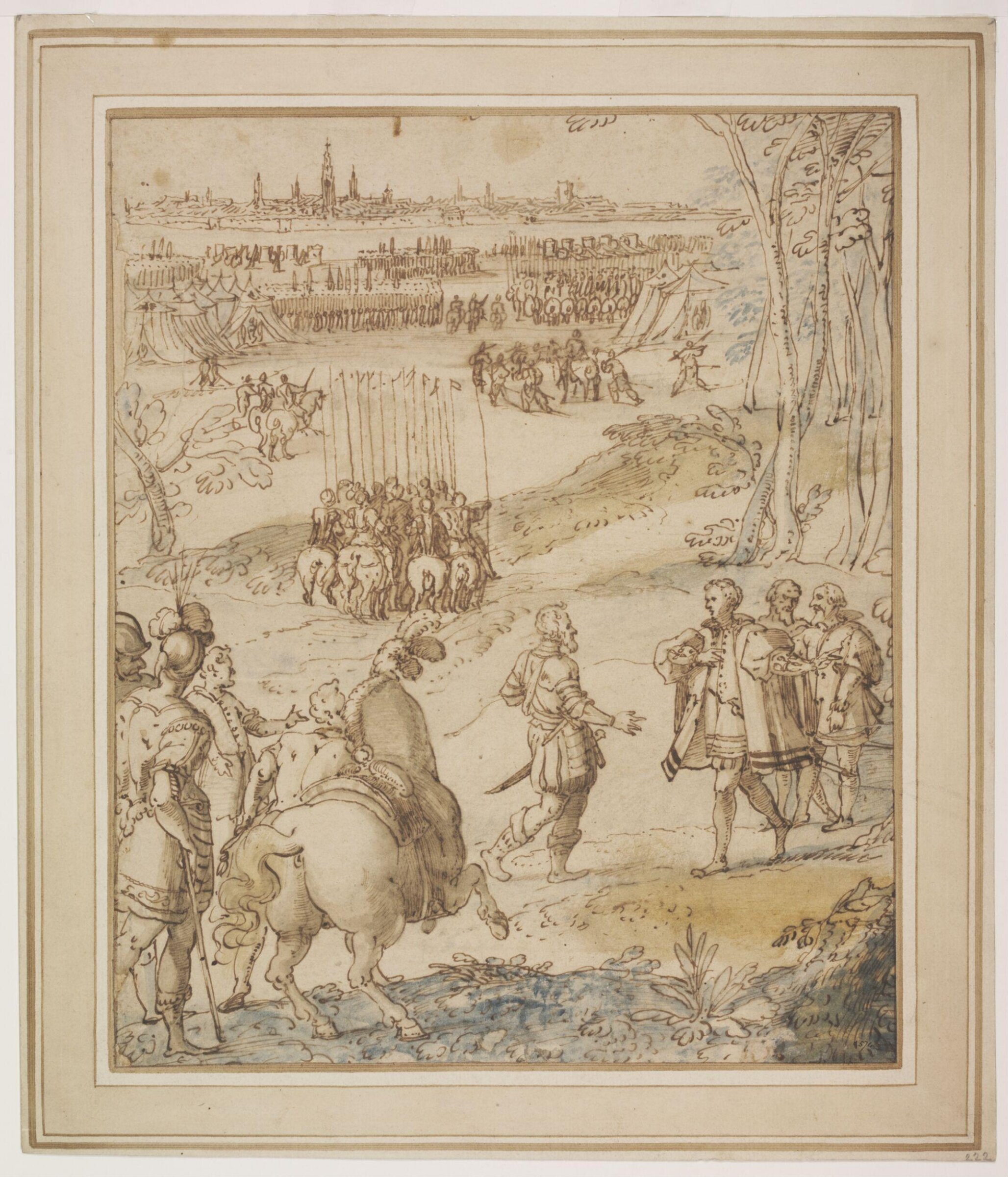 Alessandro Farnese Receiving the Surrender of the City of Antwerp in 1585, Marten de Vos, 16th century
