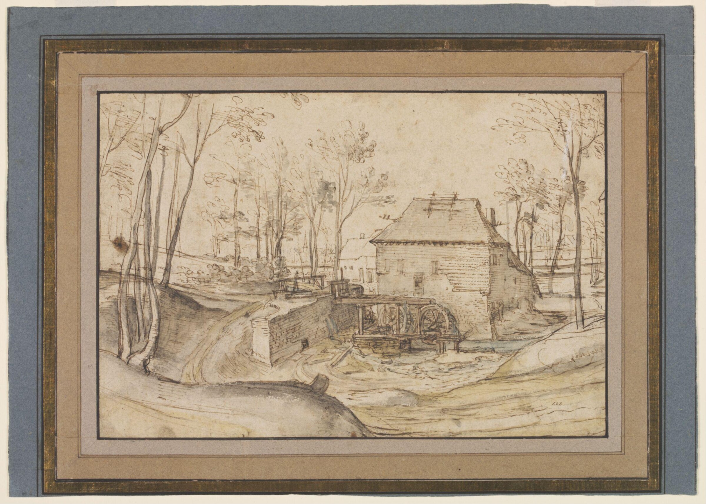 An Overshot Watermill in a Wooded Landscape, Jan Brueghel the elder, late 16th century - early 17th century