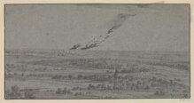 Panoramic River Landscape With Smoke Rising From a Fire in the Far Distance thumbnail 1