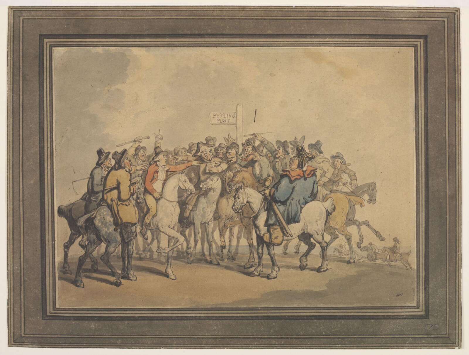 Betting Post, Thomas Rowlandson, late 18th - early 19th century