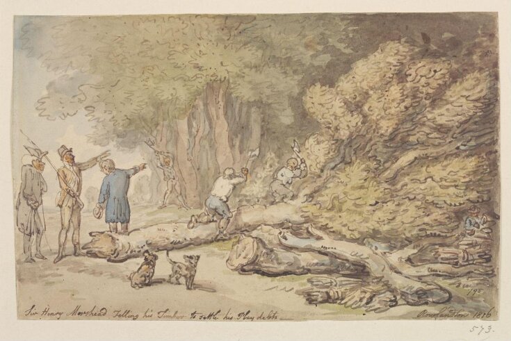 Sir Henry Morshead felling his timber to settle his play debts top image