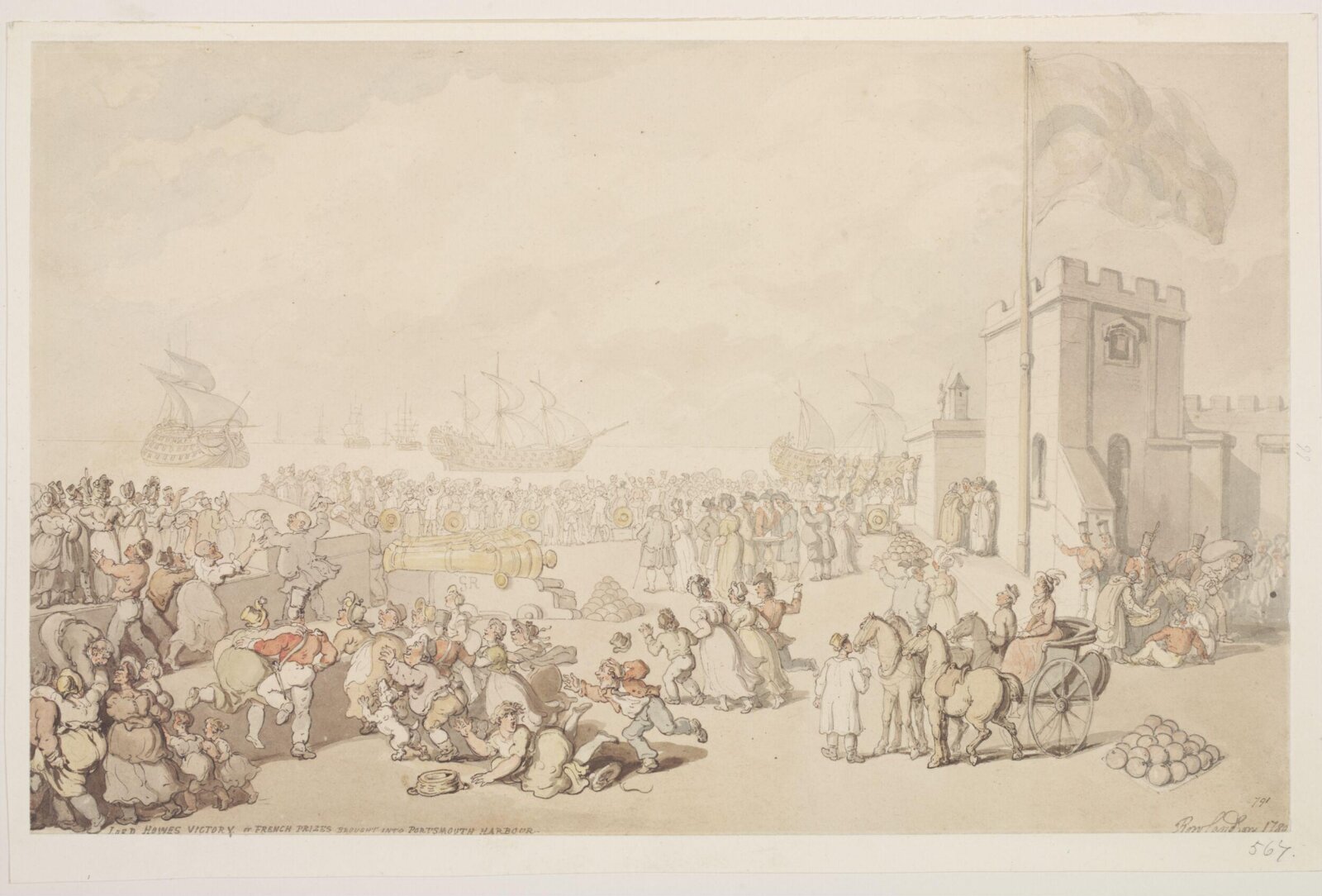 Portsmouth Harbour, Thomas Rowlandson, 1780