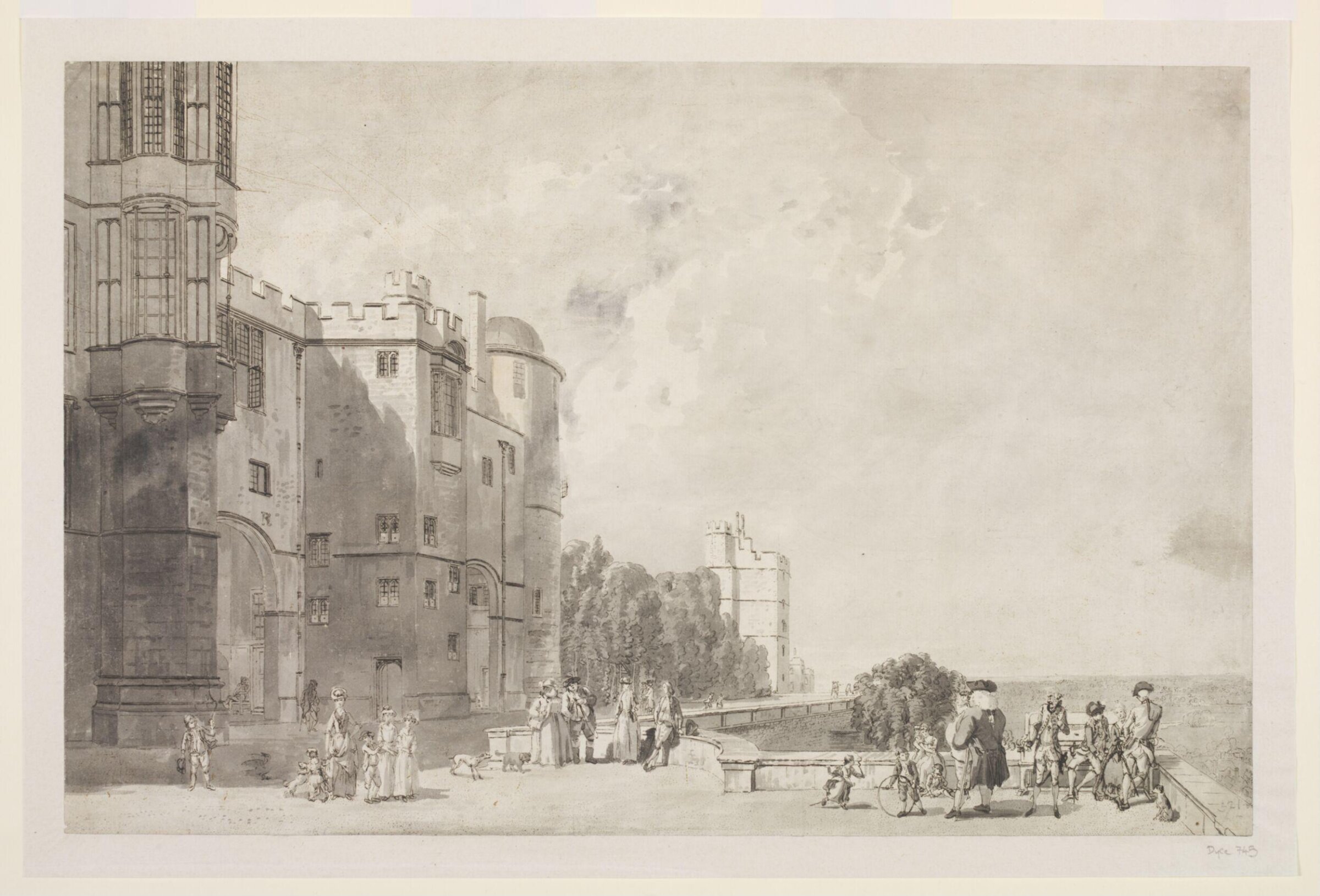 The Terrace, looking Westward (Windsor Castle), Paul Sandby, 18th century