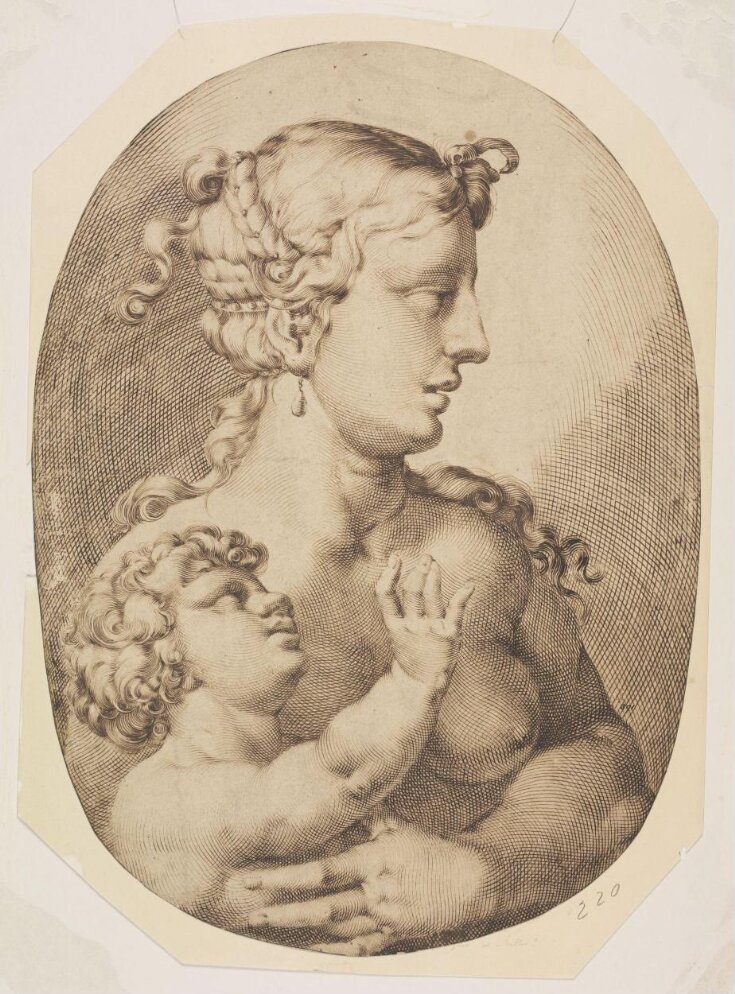 Half-length Nude Woman Holding a Child (?Venus and Cupid) top image