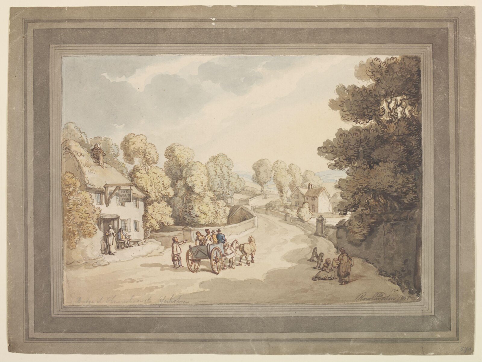 Bridge at Knaresborough, Thomas Rowlandson, 1807