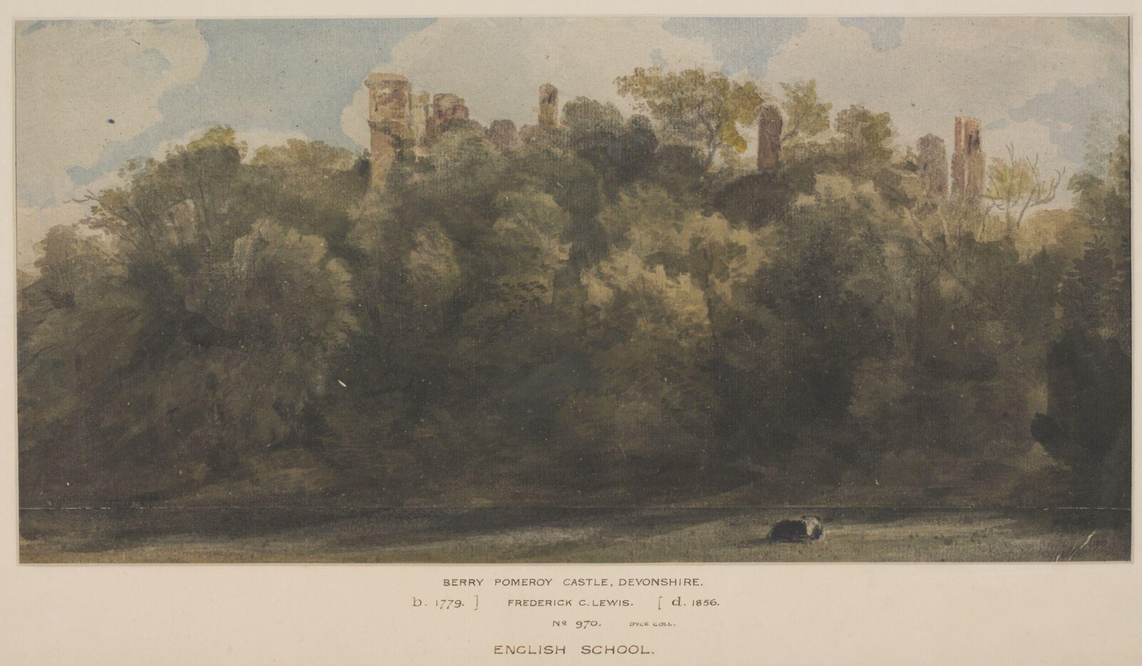 Berry Pomeroy Castle, Frederick Christian Lewis the elder, late 18th - mid 19th century