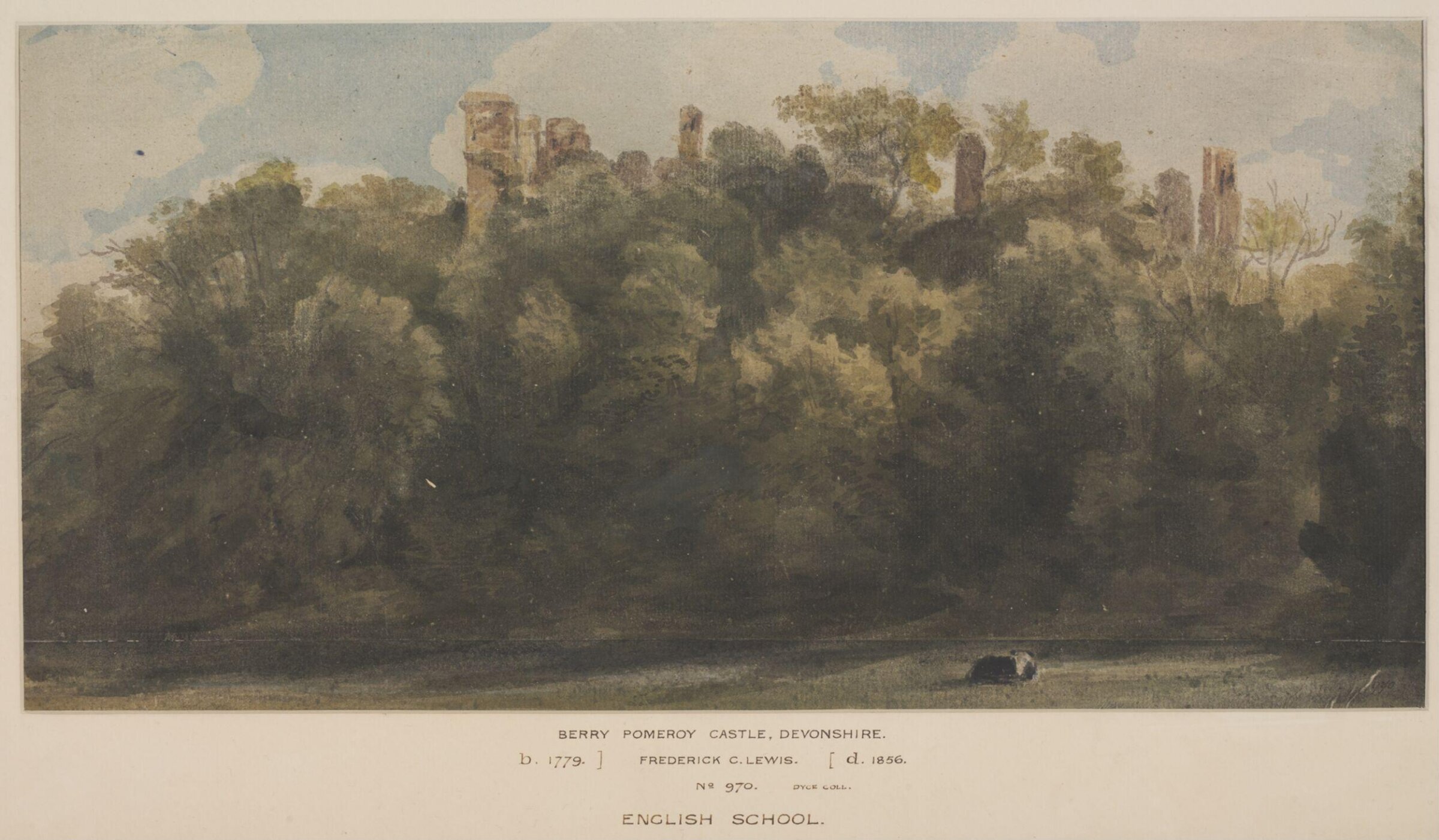 Berry Pomeroy Castle, Frederick Christian Lewis the elder, late 18th - mid 19th century