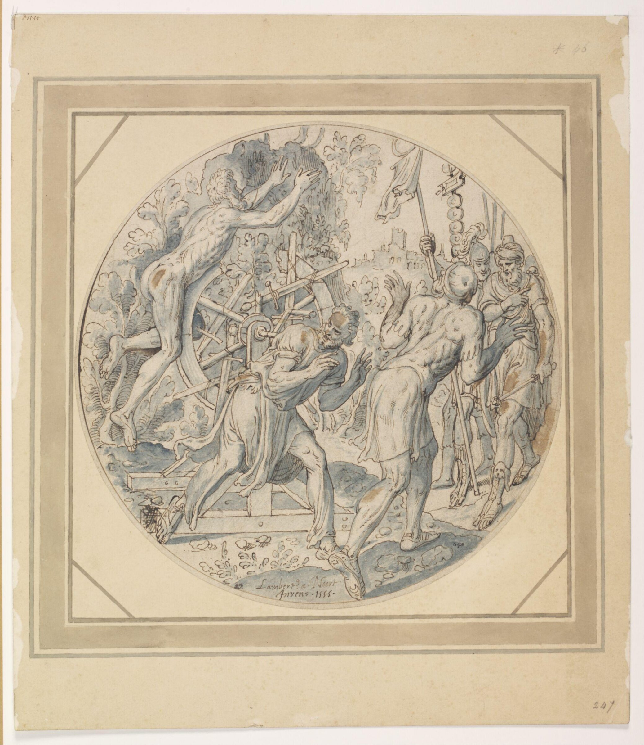 The Attempted Breaking of Saint George on a Wheel, Lambert van Noort, 1555