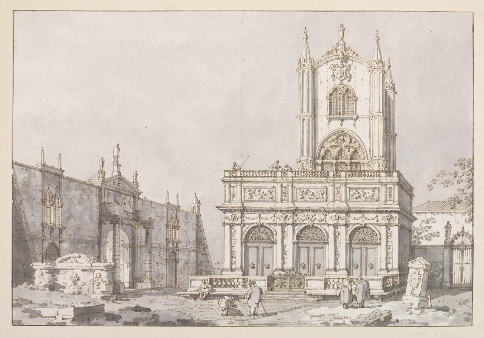 Drawing, Giovanni Antonio Canaletto, ca.1720-1768