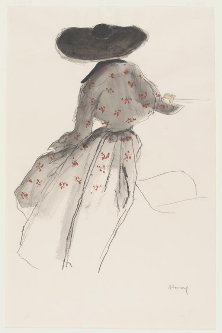 Design for a dress with bolero in the 'New Look' style,possibly for Dior. top image