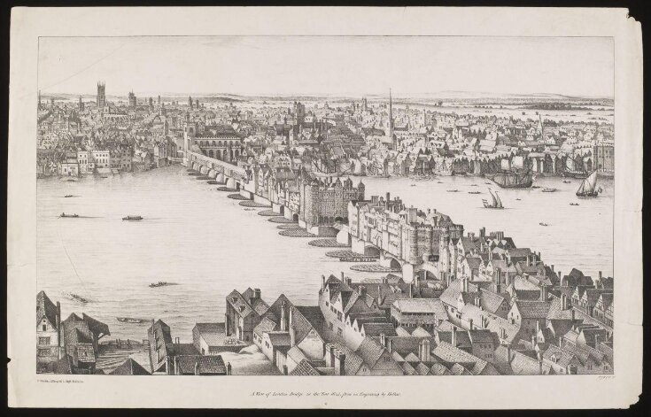 A View of London Bridge in the Year 1647, from an Engraving by Hollar top image