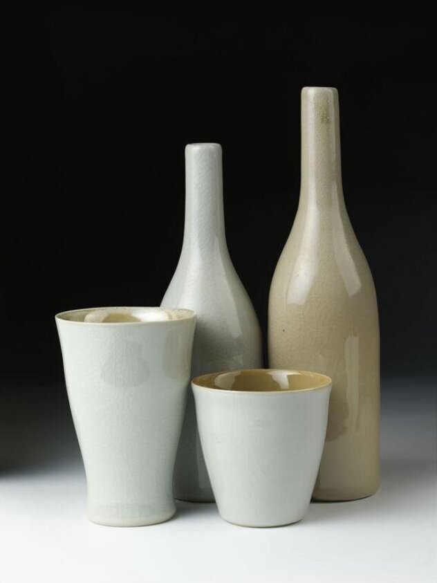 Still Life, 2 bottles, goblet and beaker