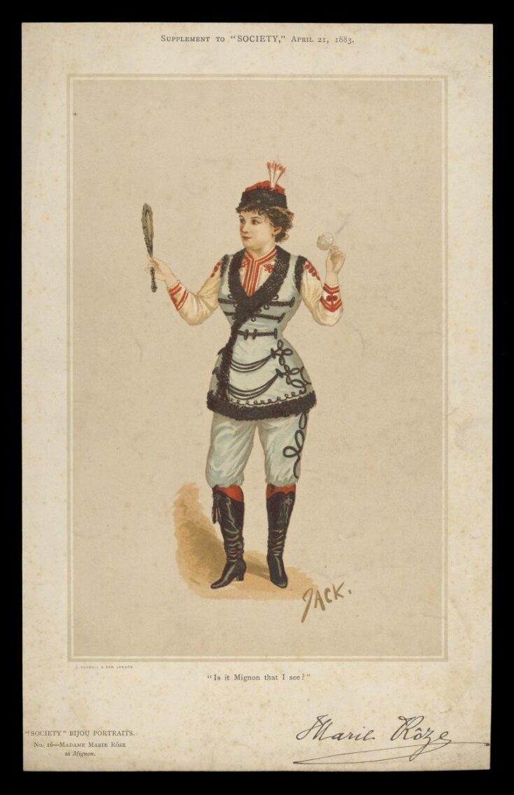 Madame Marie Rôze in the title role of Mignon top image