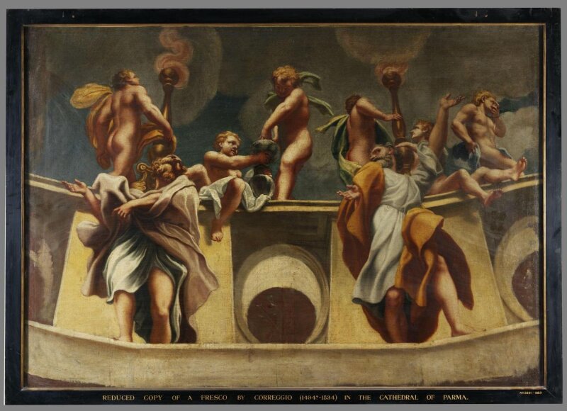 Apostles and Angels at the Assumption, after Correggio's fresco in the cupola of Parma Cathedral
