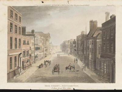 View of the High Street, Southampton, taken from Bar Gate.