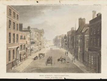 View of the High Street, Southampton, taken from Bar Gate.