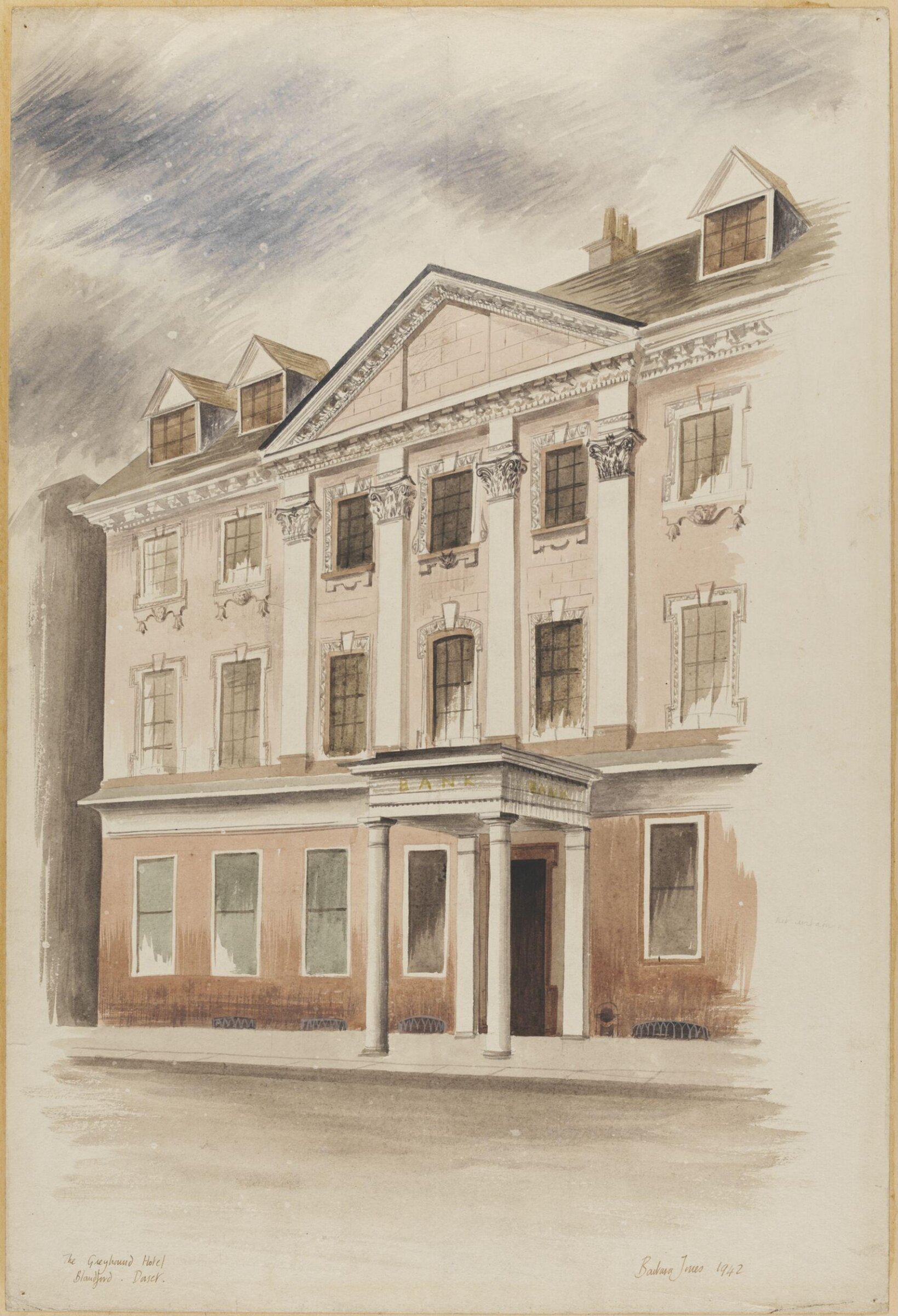 The Greyhound Hotel, Blandford, Barbara Jones, 1942