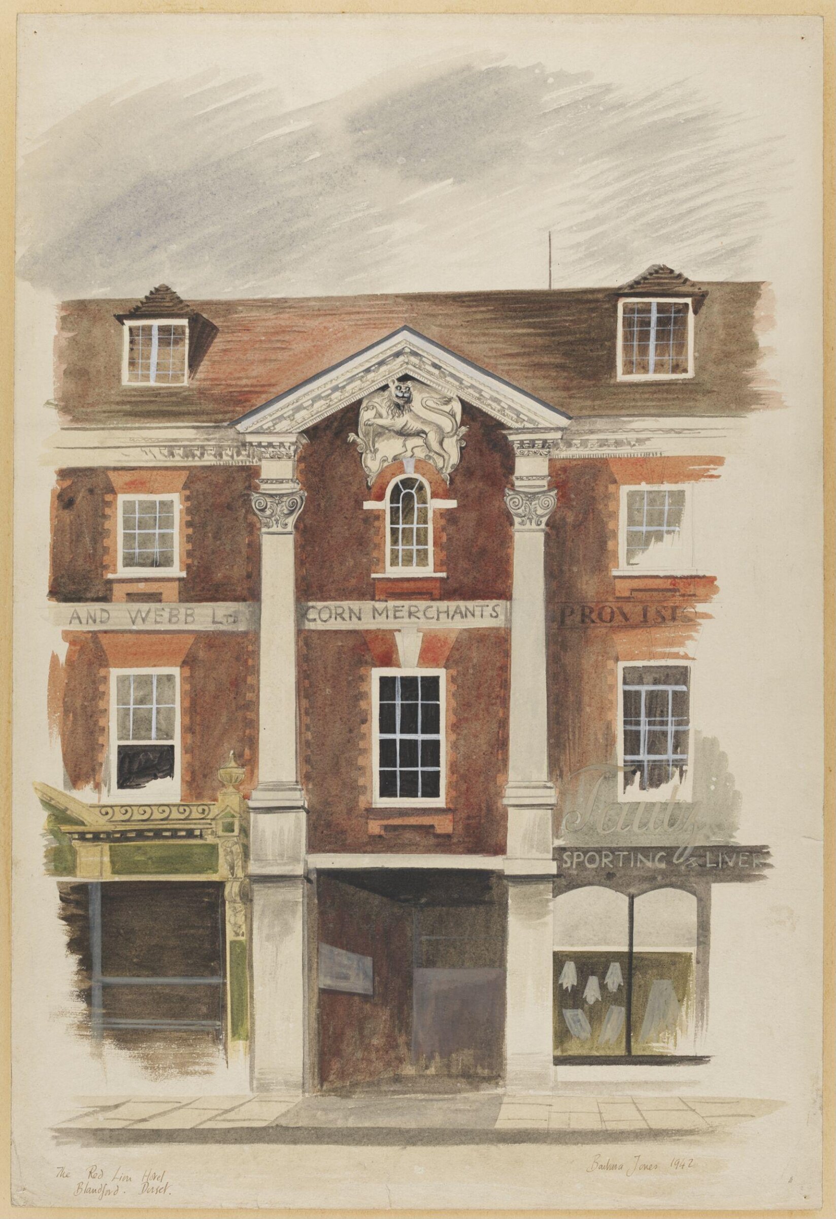 The Red Lion Hotel, Blandford, Barbara Jones, 1942