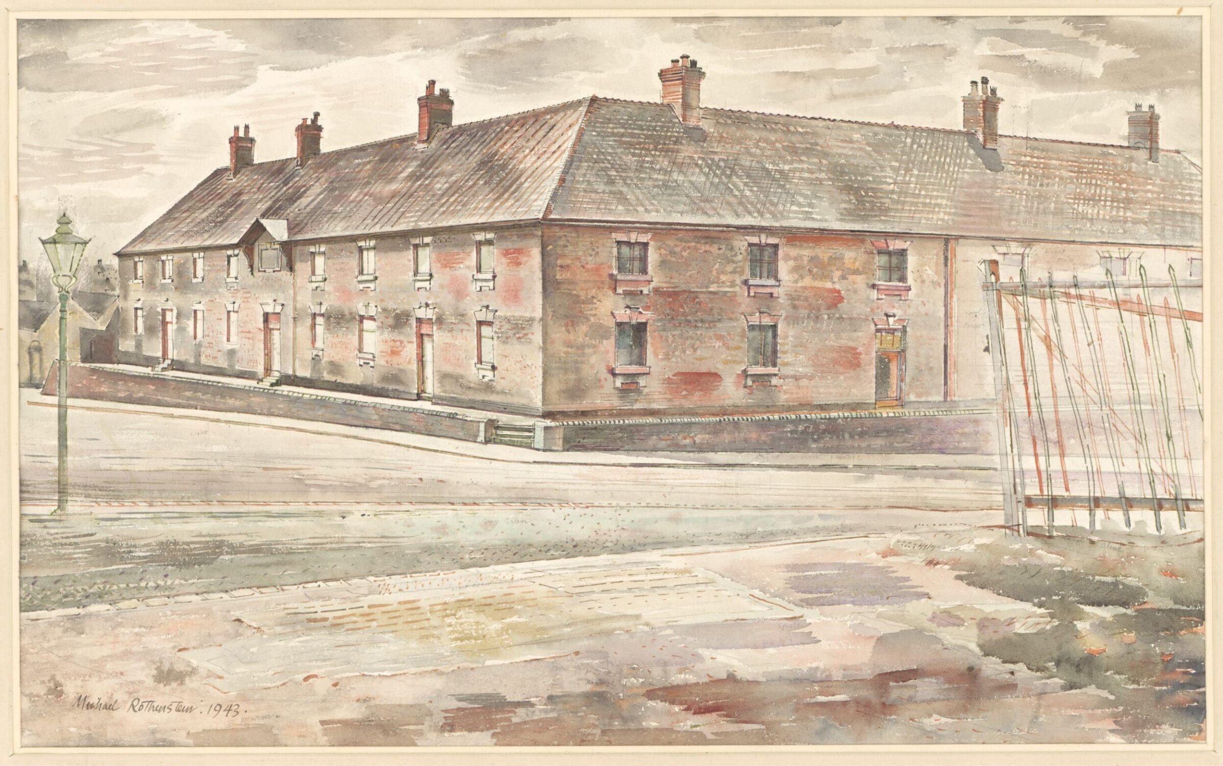 The Almshouses, Newcastle-under-Lyme, Rothenstein, 1943
