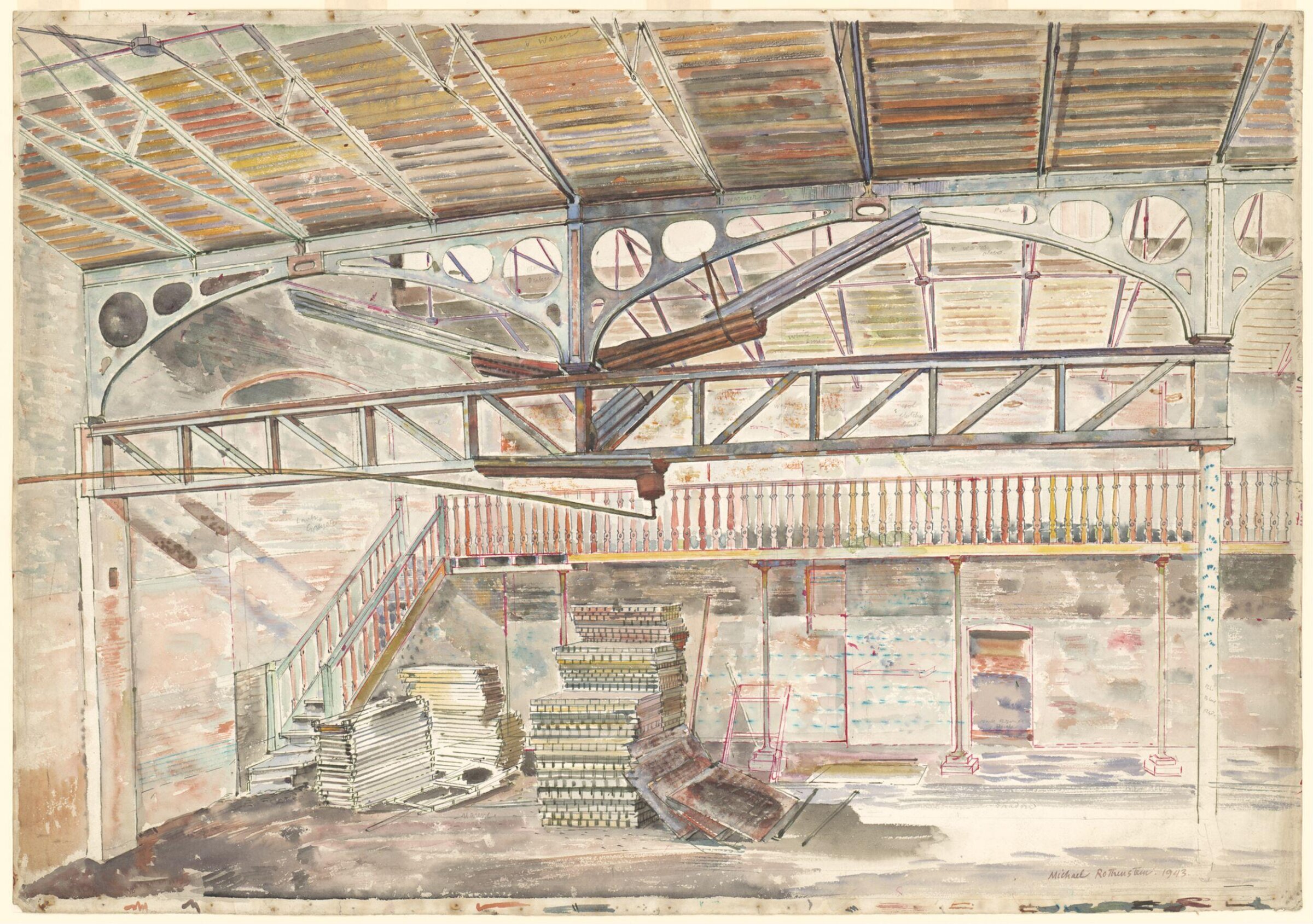 Lower Market, Newcastle-under-Lyme, Michael Rothenstein, 1943