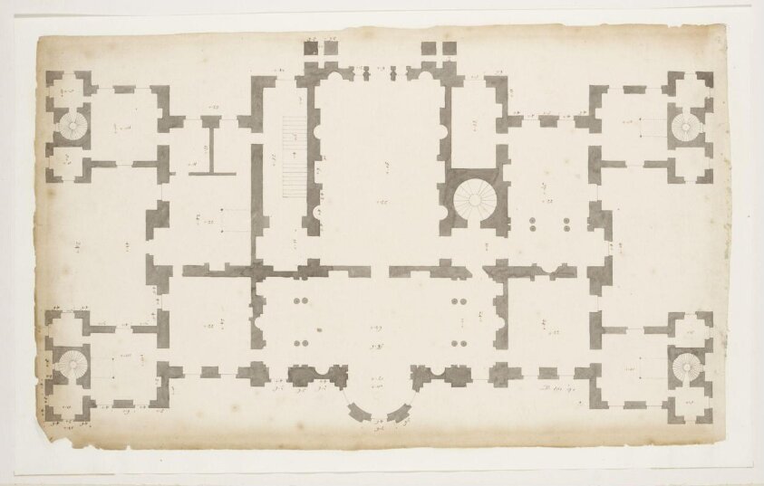 Ground plan of an early proposal for Eastbury Park, Dorset