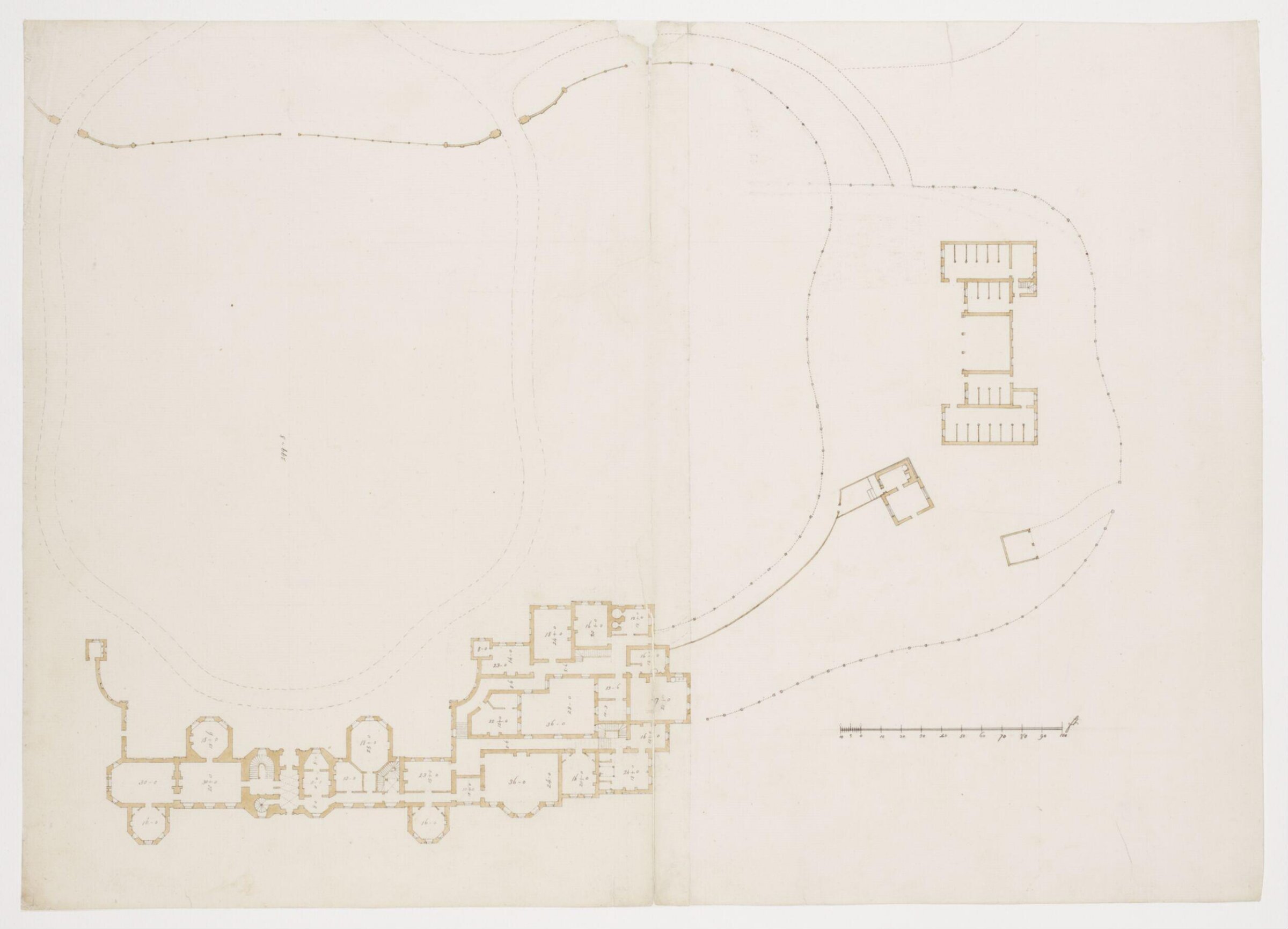 Design for a House and Garden at Esher Place, Surrey, William Kent, c. 1733