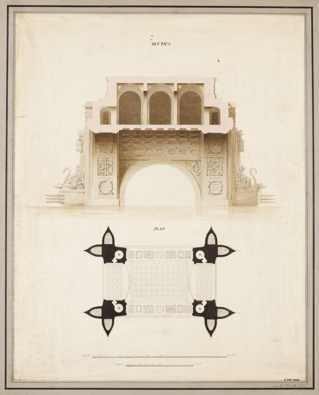 Drawing, James T. Hervé d'Egville, circa 1823-1830