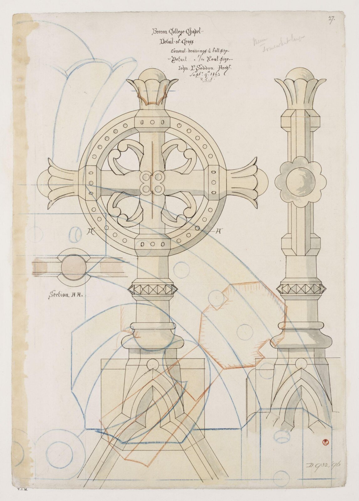 Drawing, John Pollard Seddon, 9/9/1863