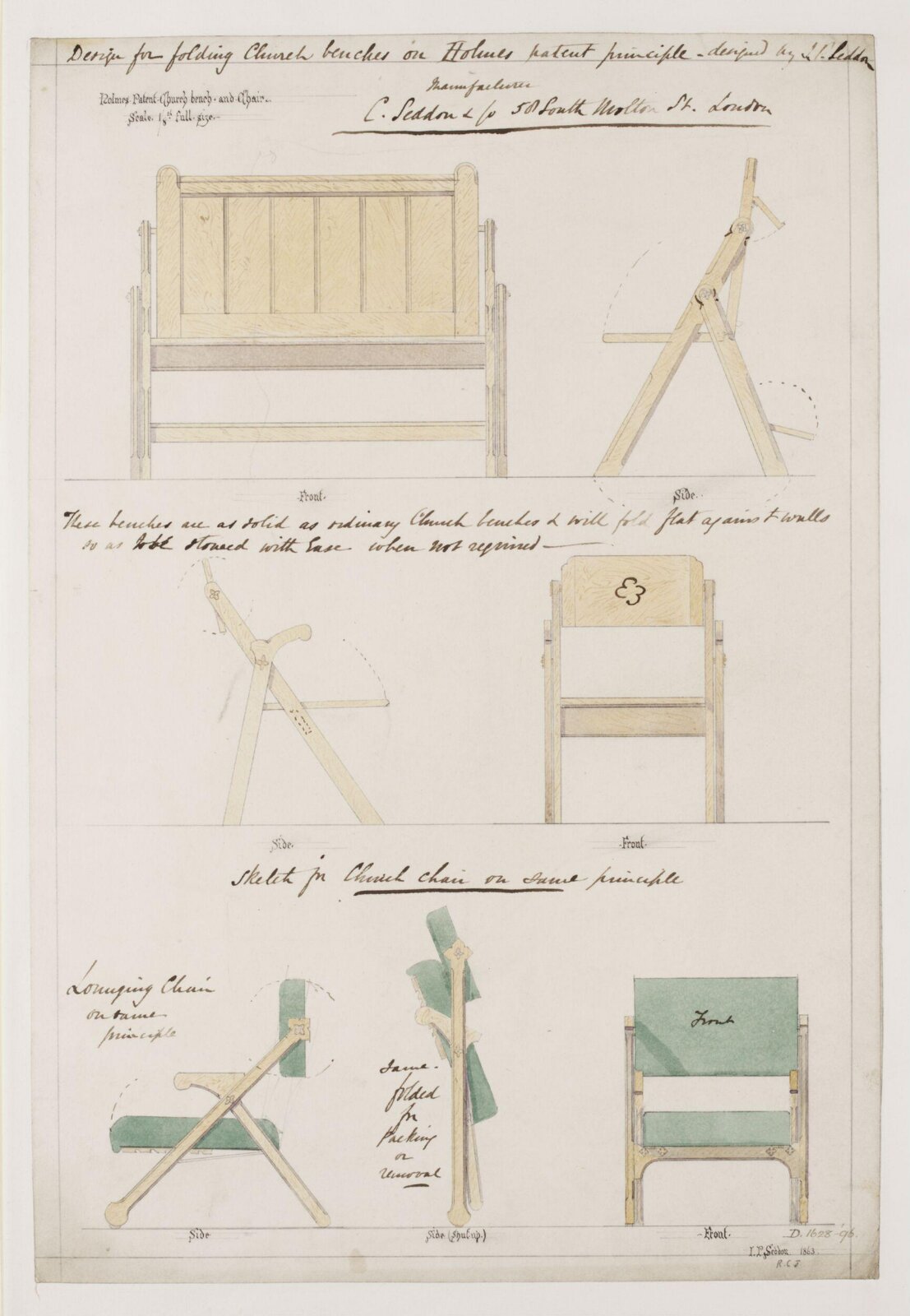 Drawing, seddon, 1863