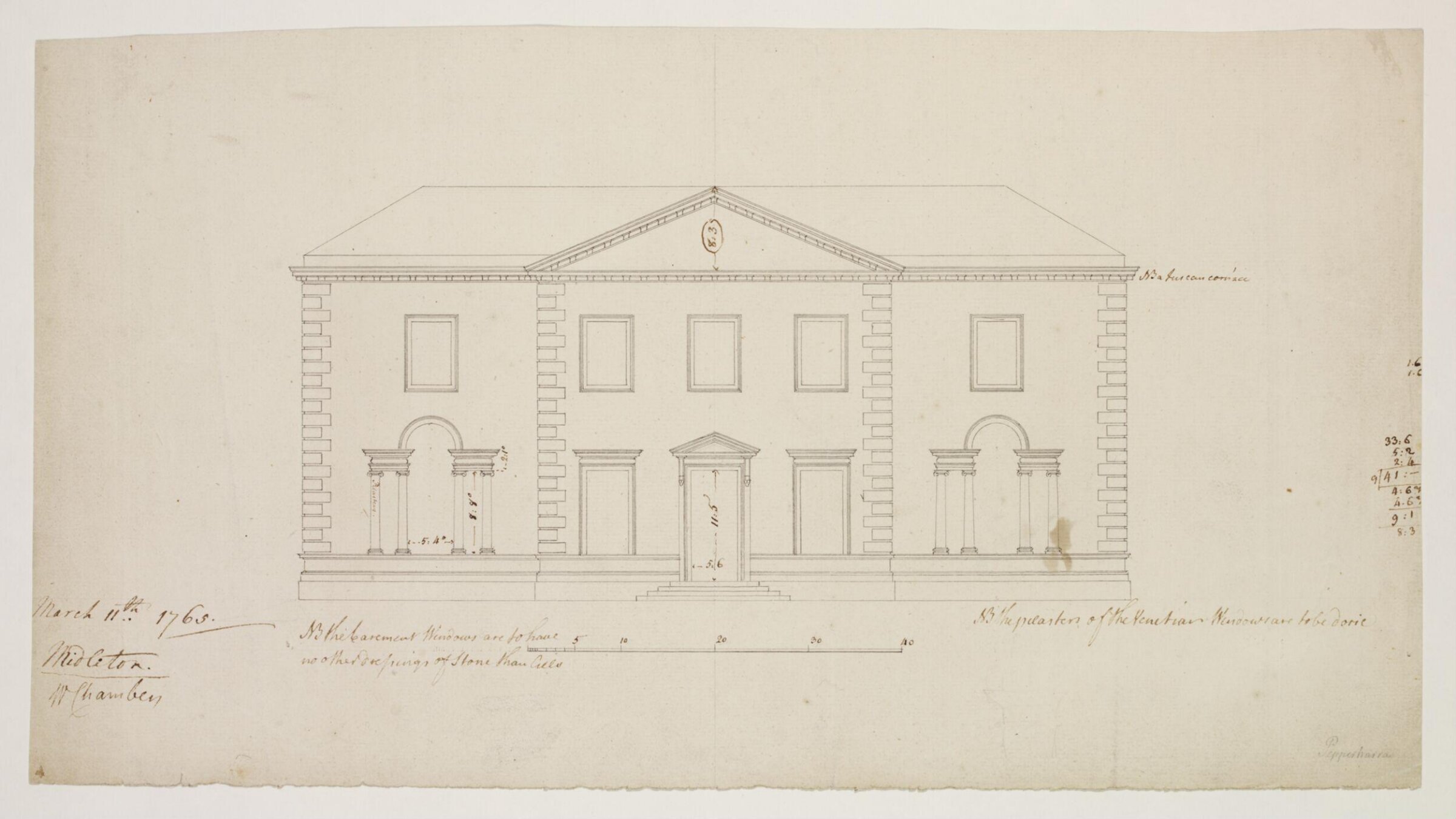 Drawing, William Chambers, 1765